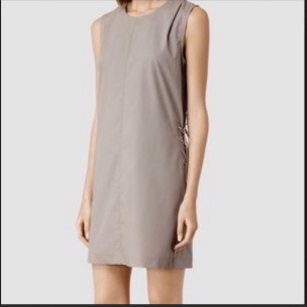 Khaki Vesta Dress string sides shift dress